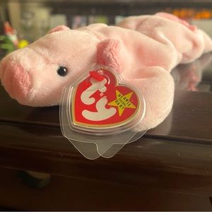 1993 Beanie Babies Squealer The Pig 8 inch Plush Toy - Pink